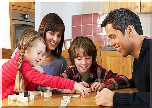 playing dominoes