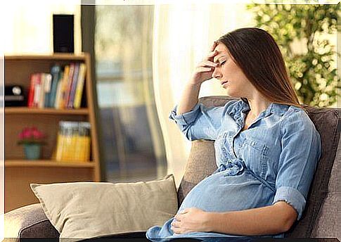 A pregnant woman suffers from headache.