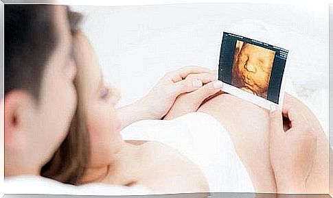 The baby's heartbeat can be heard on the first ultrasound during the sixth week of pregnancy.