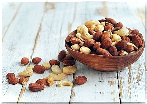 Bowl of dried fruits.