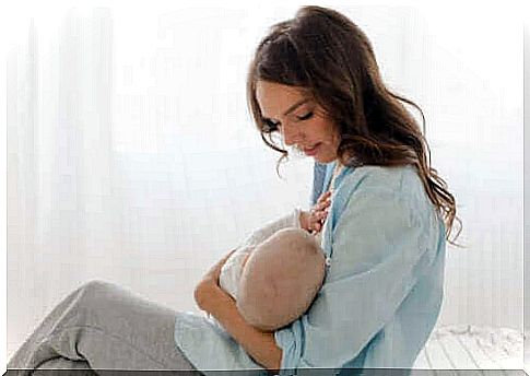 A breastfeeding woman