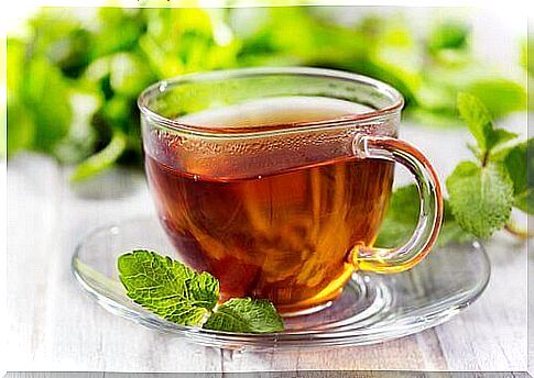 mint tea cup