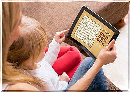 Sudoku game on a tablet